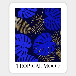 MODERN TROPICAL BLUE AND GOLD Magnet